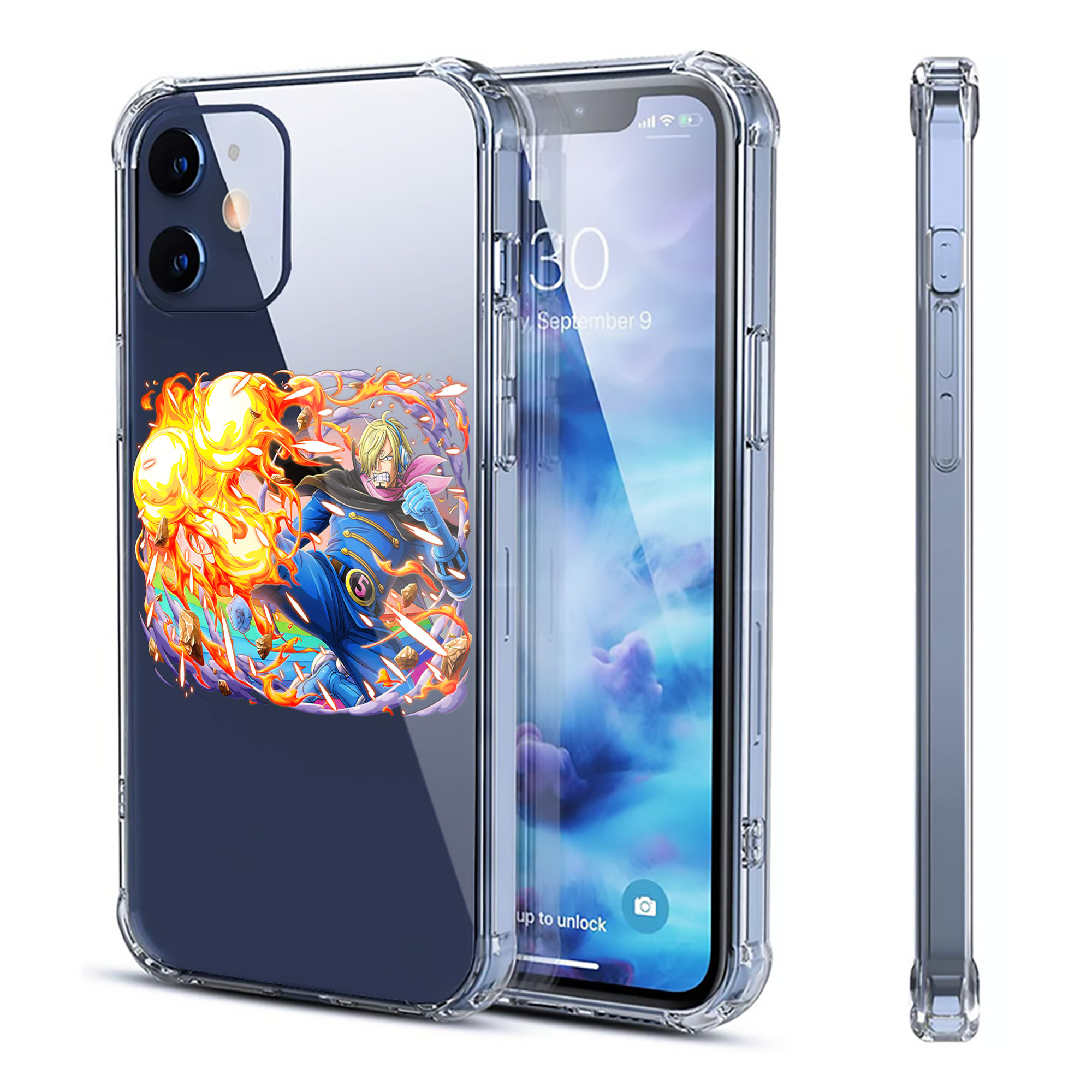 （画像用） ワンピース サンジ ONE PIECE Sanji 【iPhone 12シリーズ対応】透明スマホケース（クリアソフトケース）